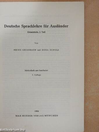 Deutsche Sprachlehre für Ausländer Grundstufe 2.