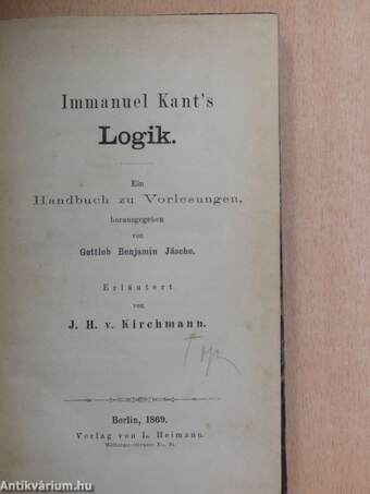 Immanuel Kant's Logik