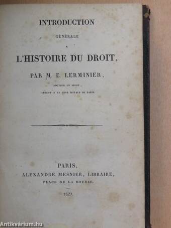 Introduction générale a l'histoire du droit