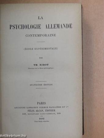 La psychologie allemande contemporaine