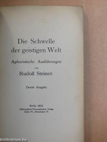 Die Schwelle der geistigen Welt