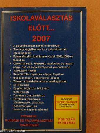 Iskolaválasztás előtt... 2007