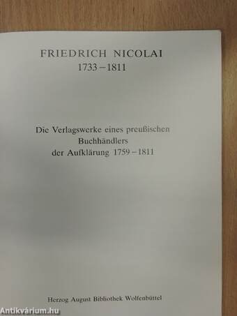 Friedrich Nicolai 1733-1811