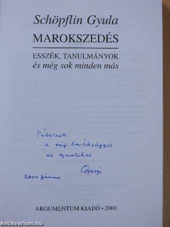 Marokszedés (dedikált példány)