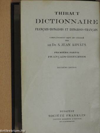 Francia-Magyar és Magyar-Francia szótár