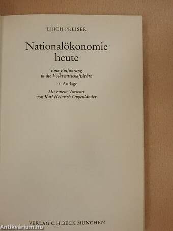 Nationalökonomie heute