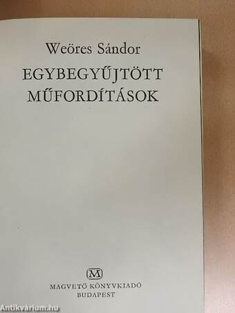 Egybegyűjtött műfordítások 1-3.