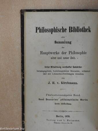 René Descartes' philosopische Werke I.,II.,IV.