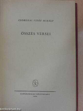 Csokonai Vitéz Mihály összes versei I-II.