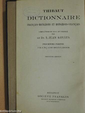 Francia-Magyar és Magyar-Francia szótár