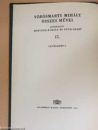 Vörösmarty Mihály levelezése I-II.