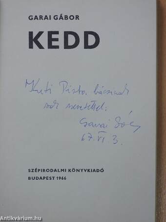 Kedd (dedikált példány)