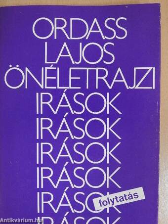 Önéletrajzi írások II. (töredék) (dedikált példány)