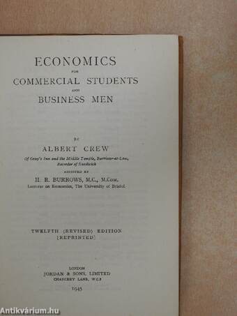 Economics for commercial students and business men