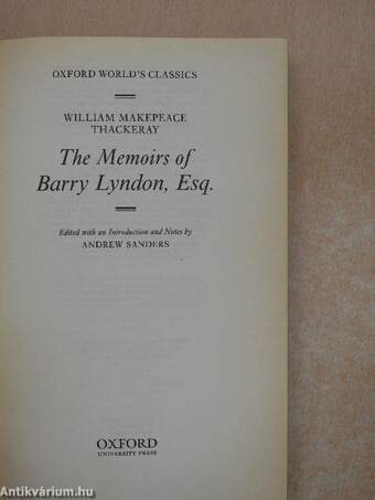 The Memoirs of Barry Lyndon, Esq.