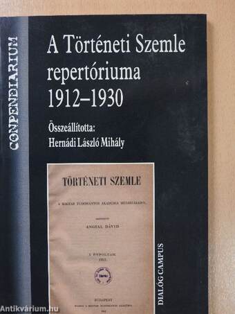 A Történeti Szemle repertóriuma 1912-1930 (dedikált példány)