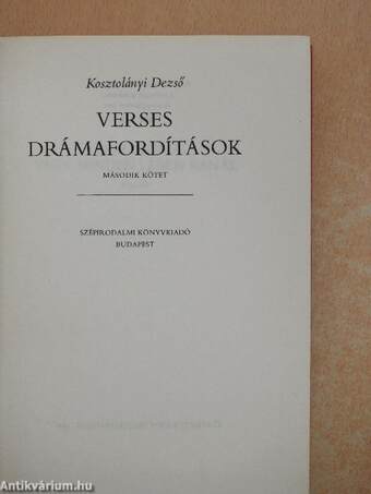 Verses drámafordítások II. (töredék)