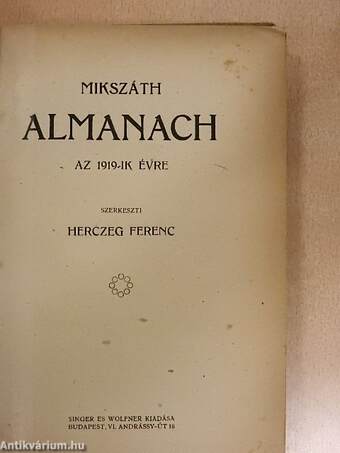 Mikszáth Almanach az 1919-ik évre