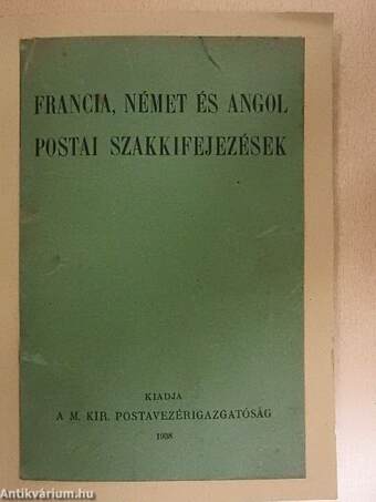 Francia, német és angol postai szakkifejezések