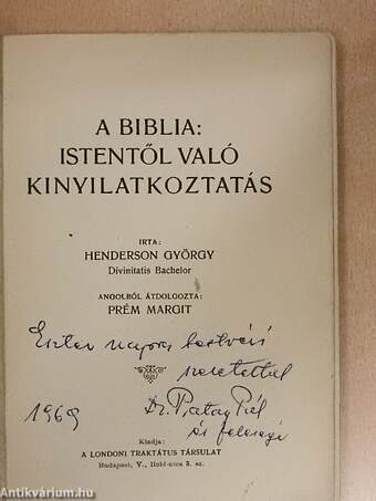 A Biblia: Istentől való kinyilatkoztatás