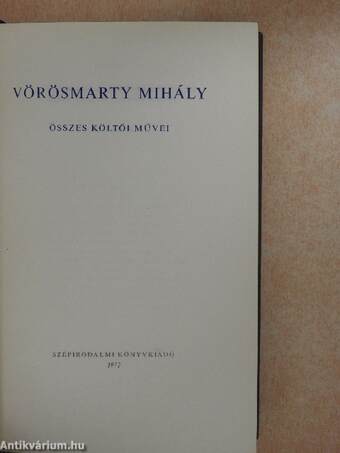 Vörösmarty Mihály összes költői művei I-II.