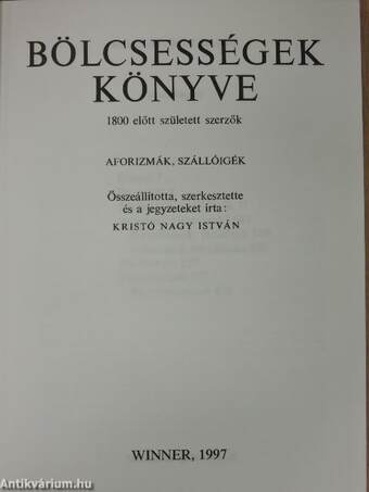 Bölcsességek könyve I.