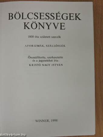 Bölcsességek könyve II.