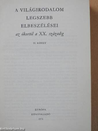 A világirodalom legszebb elbeszélései II. (töredék)