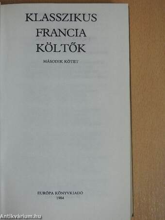 Klasszikus francia költők II. (töredék)