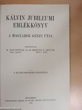 Kálvin jubileumi emlékkönyv