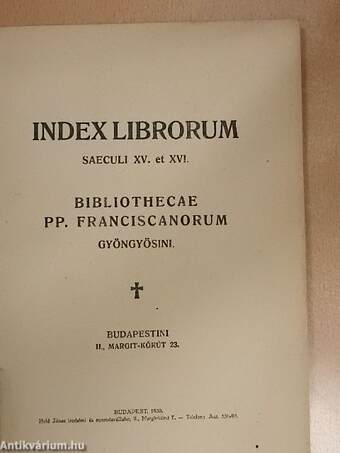 Index Librorum saeculi XV. et XVI.