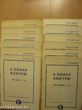 A hónap könyvei 1954-1955. (vegyes számok) (12 darab)