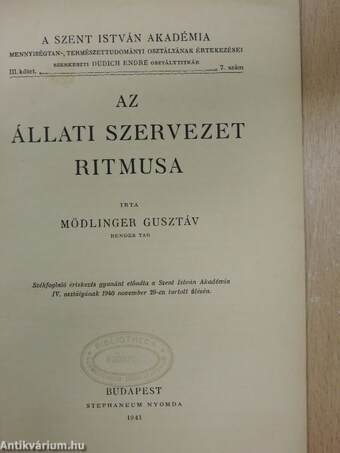 Az állati szervezet ritmusa