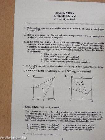 Matematika és fizika feladatmegoldó verseny