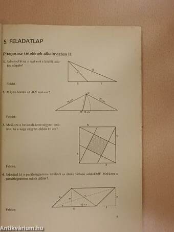 Matematika feladatlapok II.