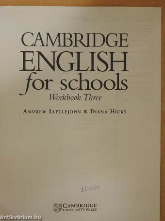 Cambridge English for Schools - Workbook Three