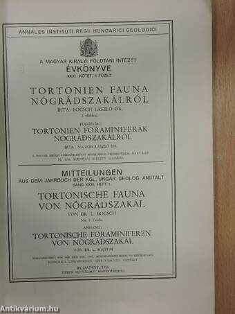 Tortonien fauna Nógrádszakálról