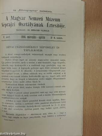 Ethnographia 1904. márczius-április