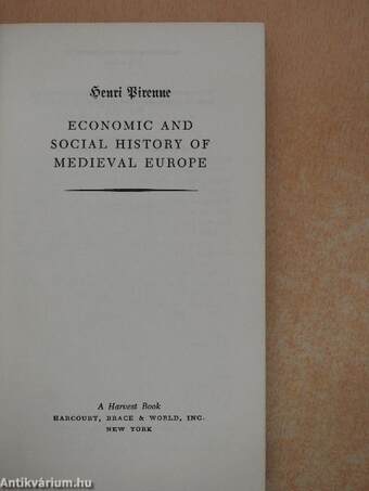 Economic and Social History of Medieval Europe