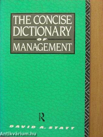 The Concise Dictionary of Management
