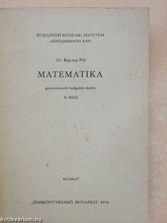 Matematika II.