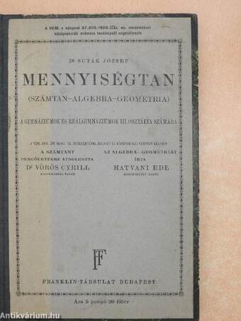 Mennyiségtan III.