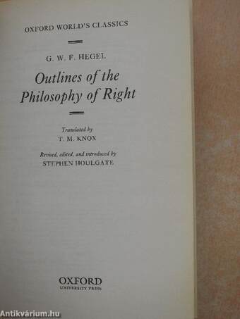 Outlines of the Philosophy of Right