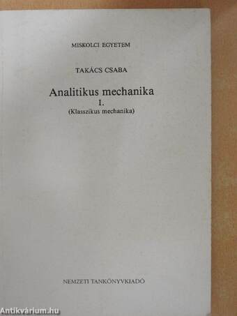 Analitikus mechanika I.