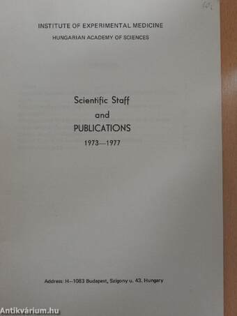 Scientific Staff and Publications 1973-1977