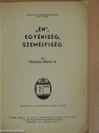 "Én", egyéniség, személyiség