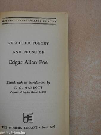 Selected poetry and prose of Edgar Allan Poe