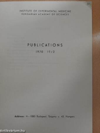 Publications 1970-1972