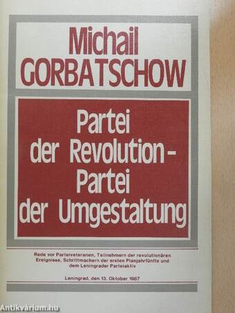 Partei der Revolution - Partei der Umgestaltung