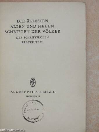 Die ältesten alten und neuen Schriften der Völker